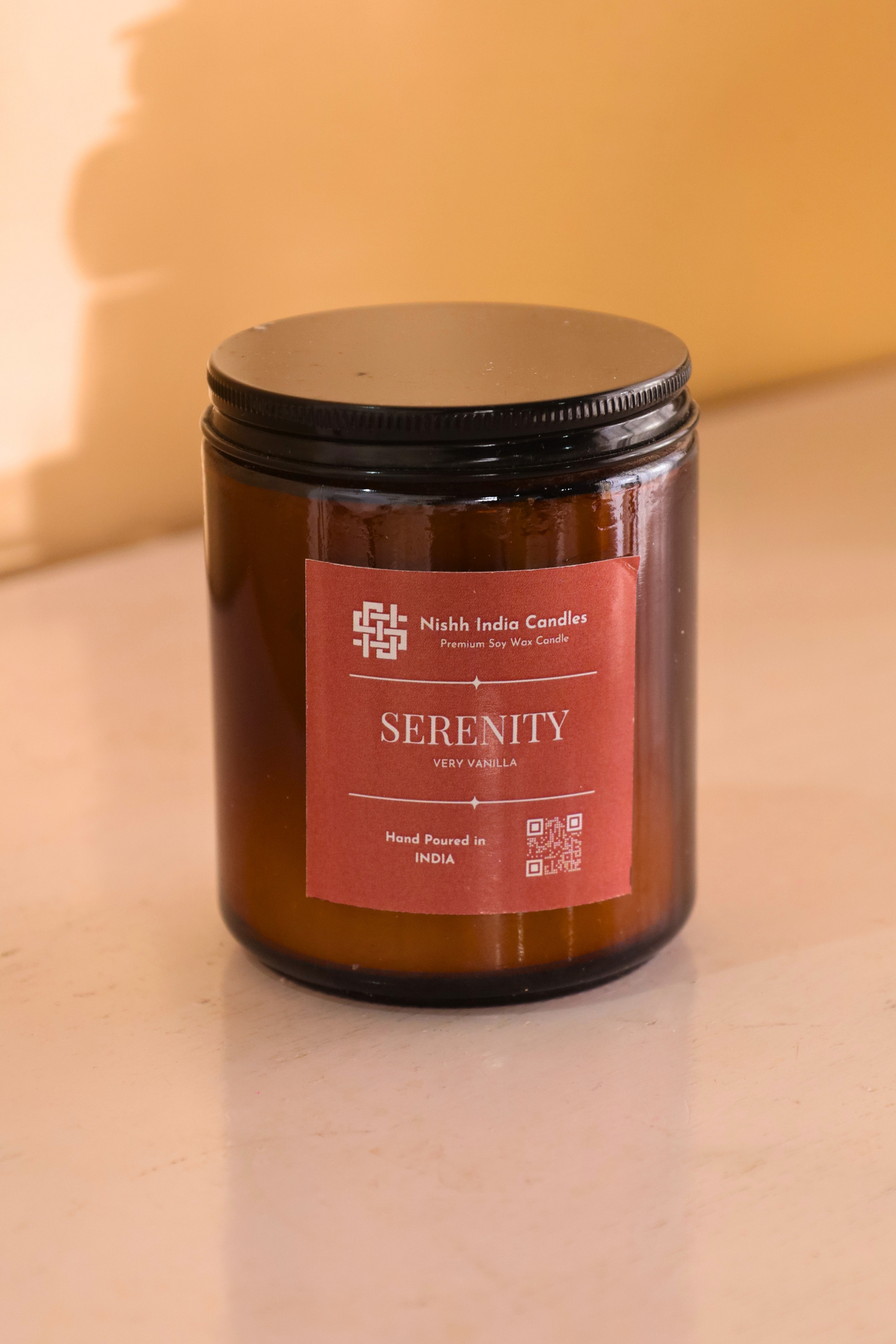 SERENITY | Amber Jar Handcrafted Candle in Very Vanilla Fragnance