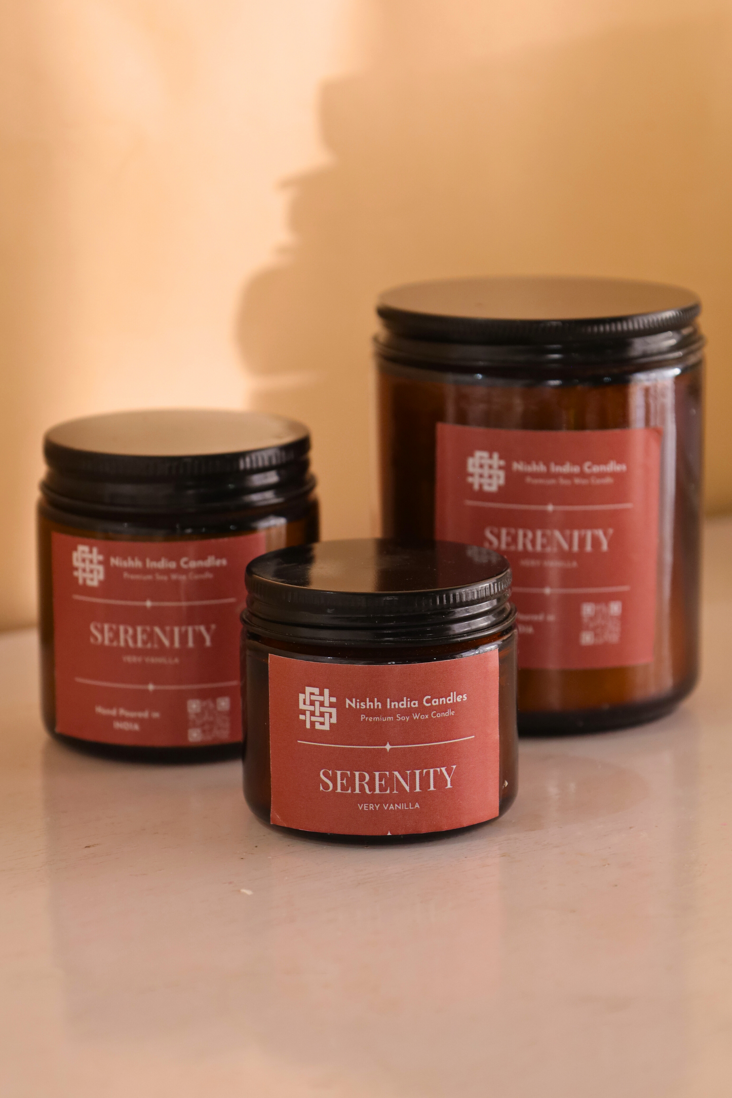 SERENITY | Amber Jar Handcrafted Candle in Very Vanilla Fragnance