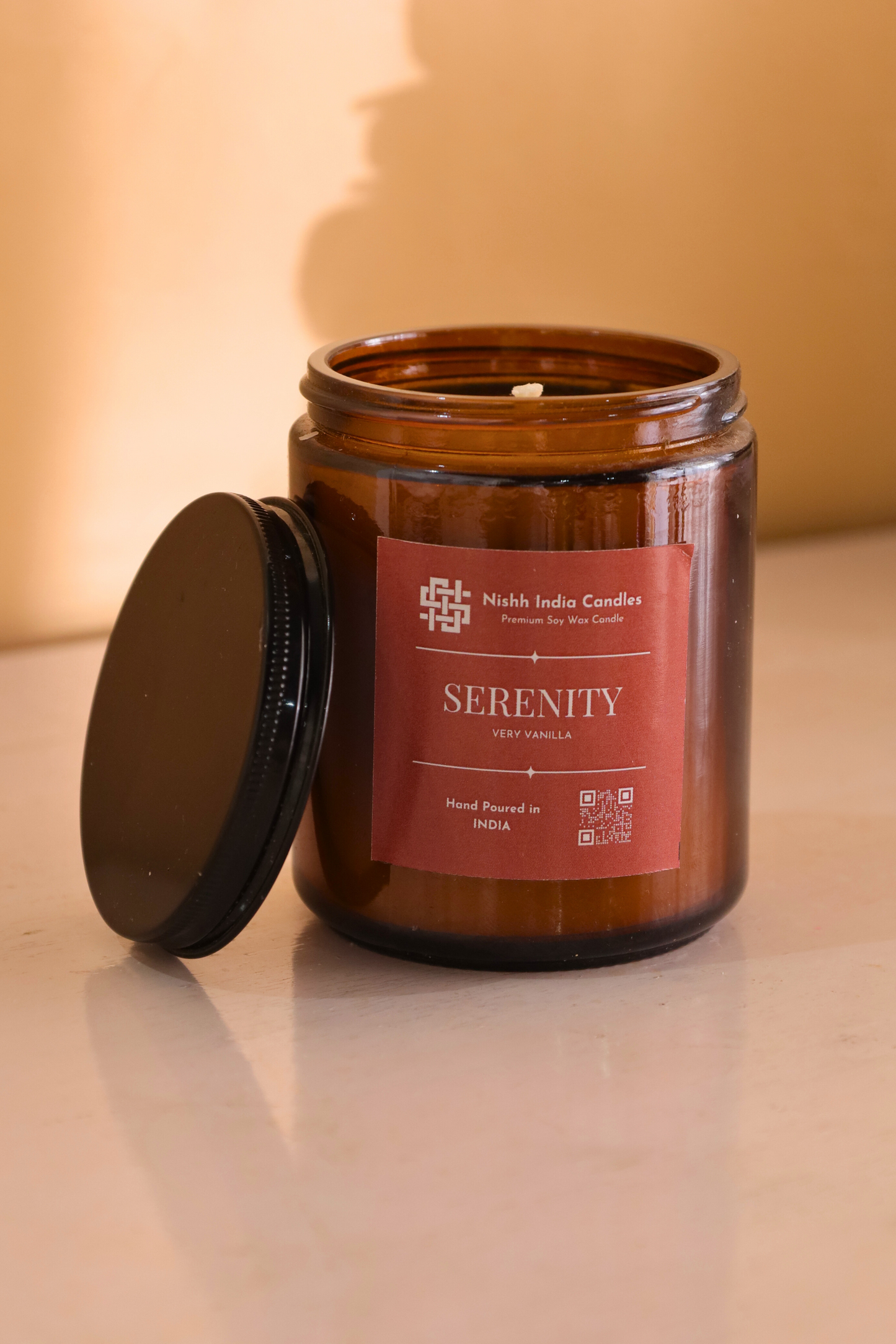 SERENITY | Amber Jar Handcrafted Candle in Very Vanilla Fragnance