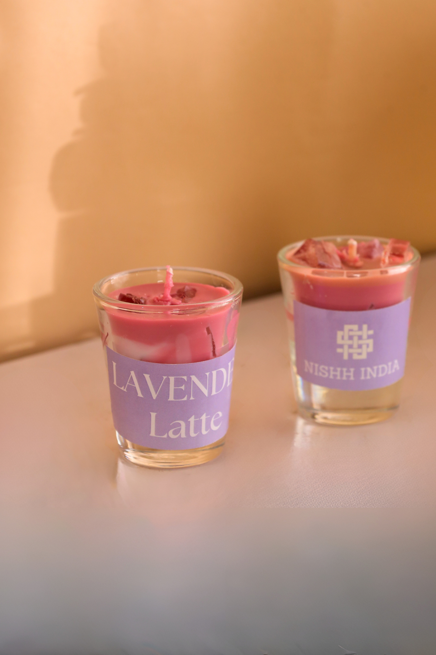 LAVENDER LATTE | Handcrafted Iced Coffee Scented Candle in Shot Glass - Set of 4