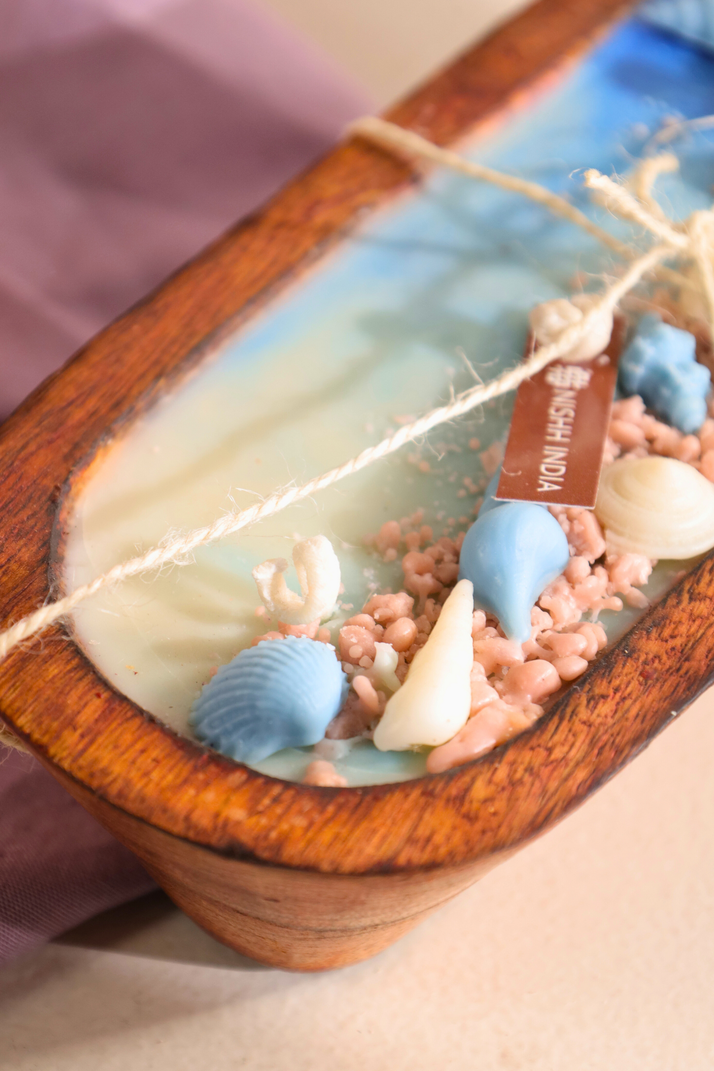 SAGAR | Handcrafted Wooden Boat Ocean Scented Candle