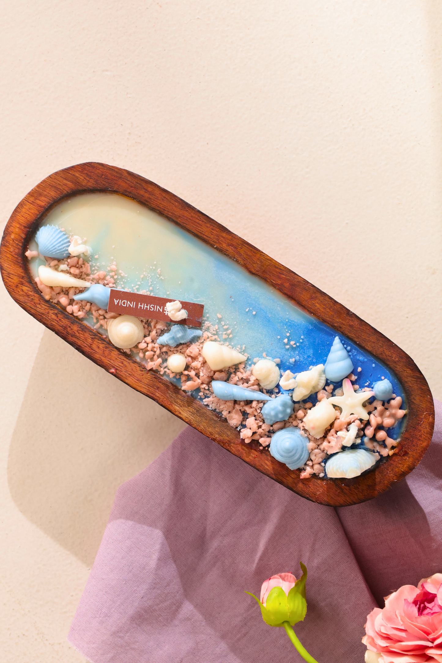 SAGAR | Handcrafted Wooden Boat Ocean Scented Candle