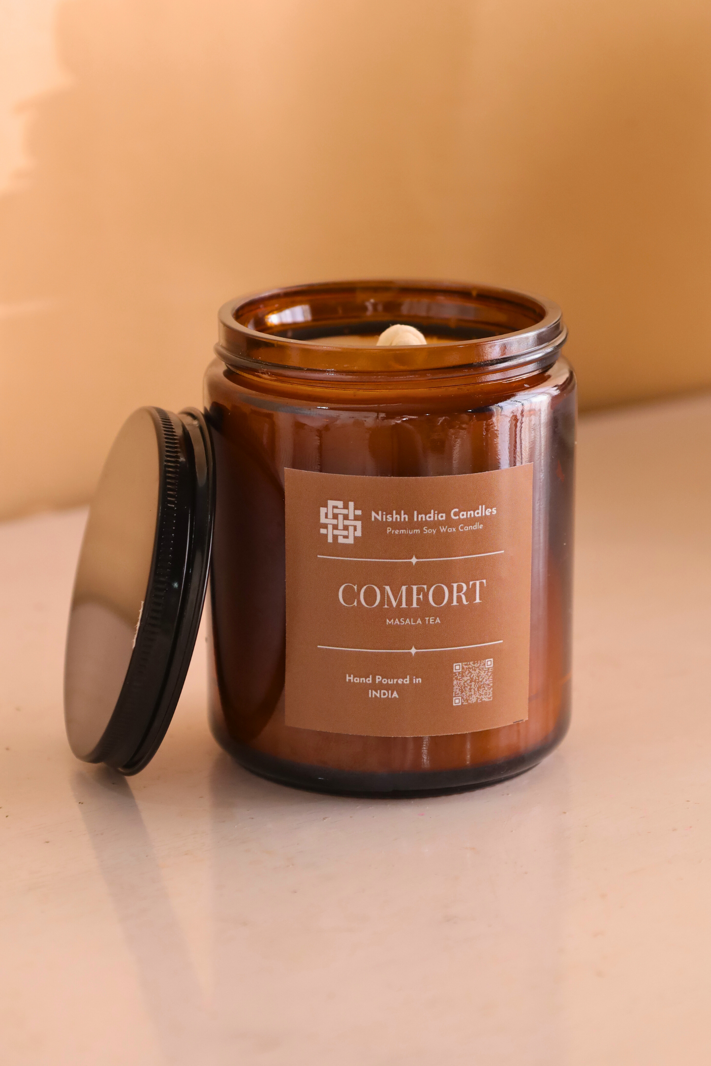 COMFORT | Amber Jar Handcrafted Candle in Masala Chai Fragnance