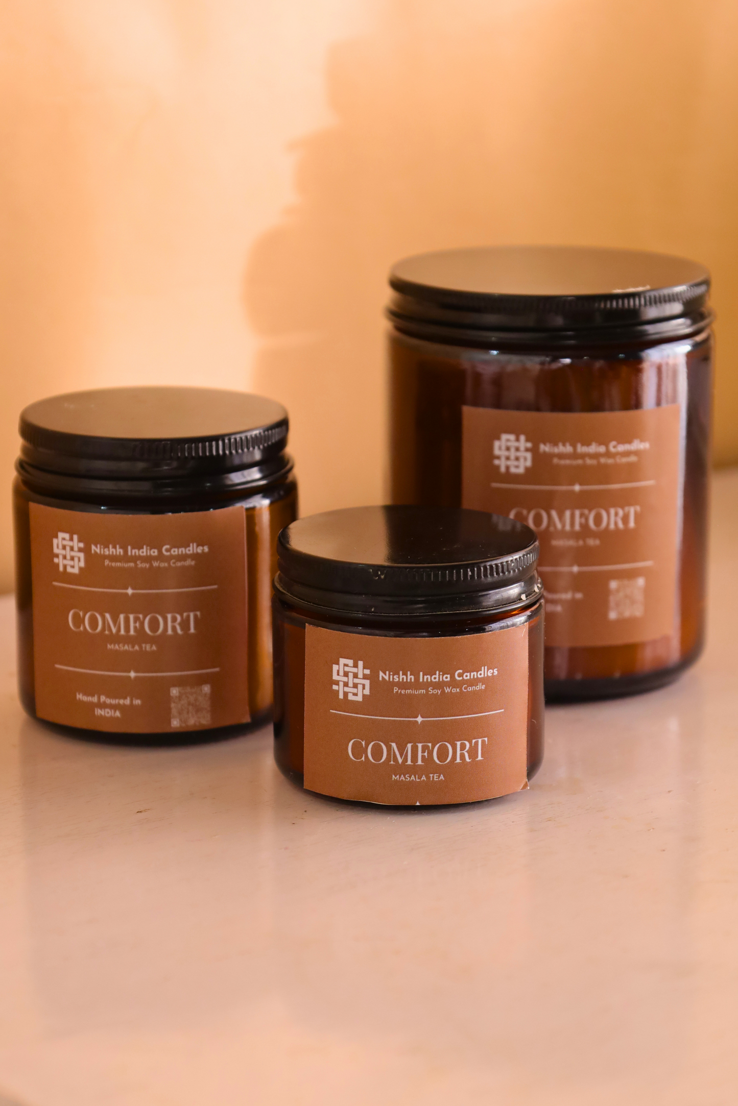 COMFORT | Amber Jar Handcrafted Candle in Masala Chai Fragnance