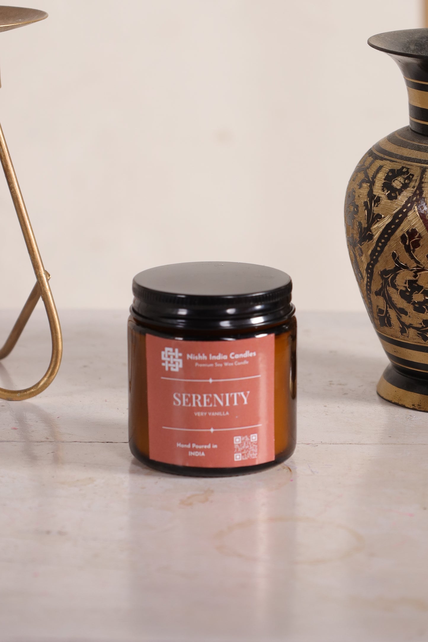 SERENITY | Amber Jar Handcrafted Candle in Very Vanilla Fragnance