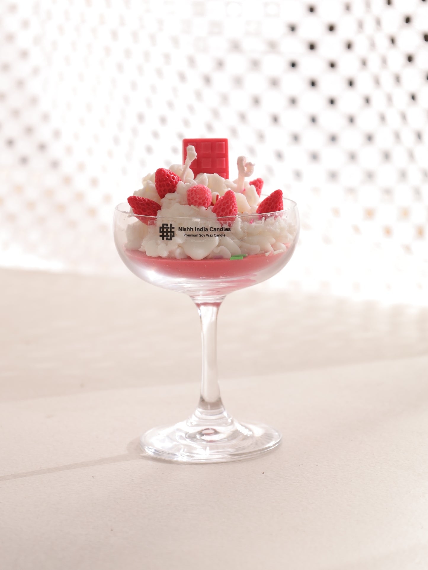 Handcrafted STRAWBERRY FUDGE Scented Martini Candle