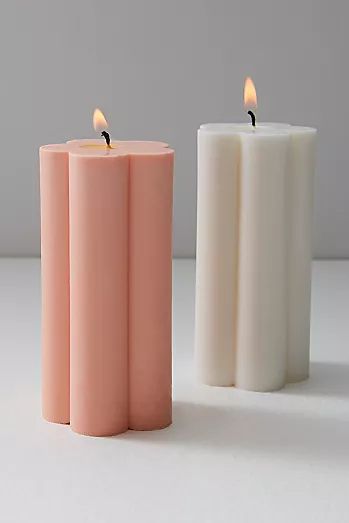 BLOSSOM | Handcrafted Flower Pillar Scented Candle - Set of 2