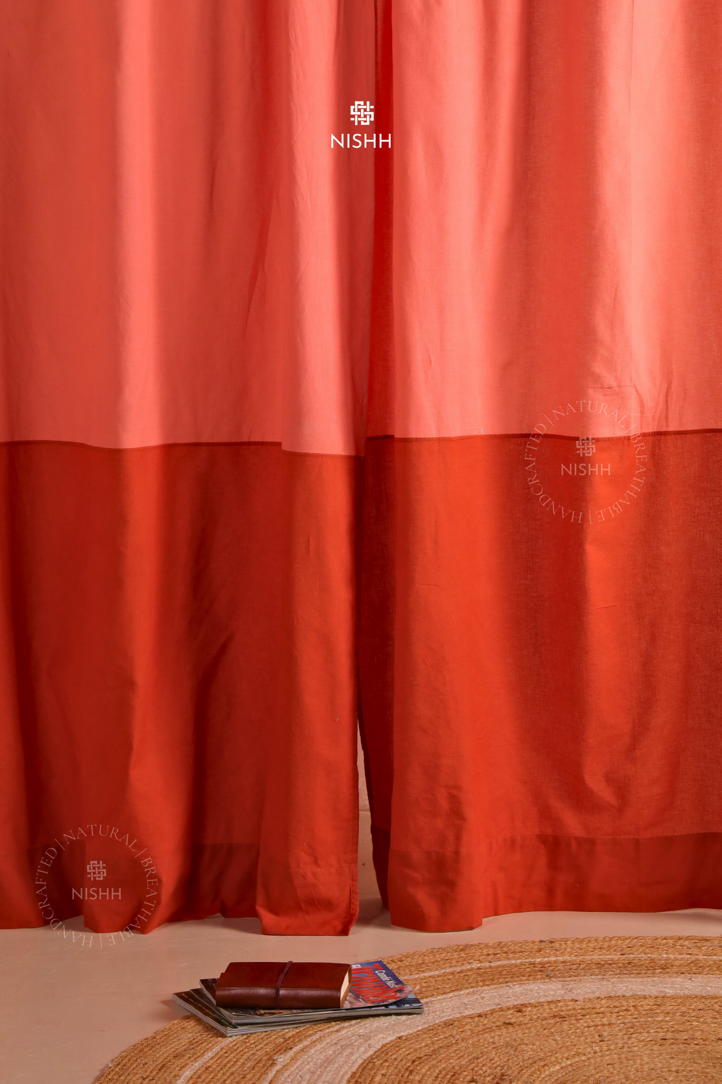 BALANCE | Linen Curtain – Two-Tone Natural Linen Rod Pocket Curtain | Single Panel