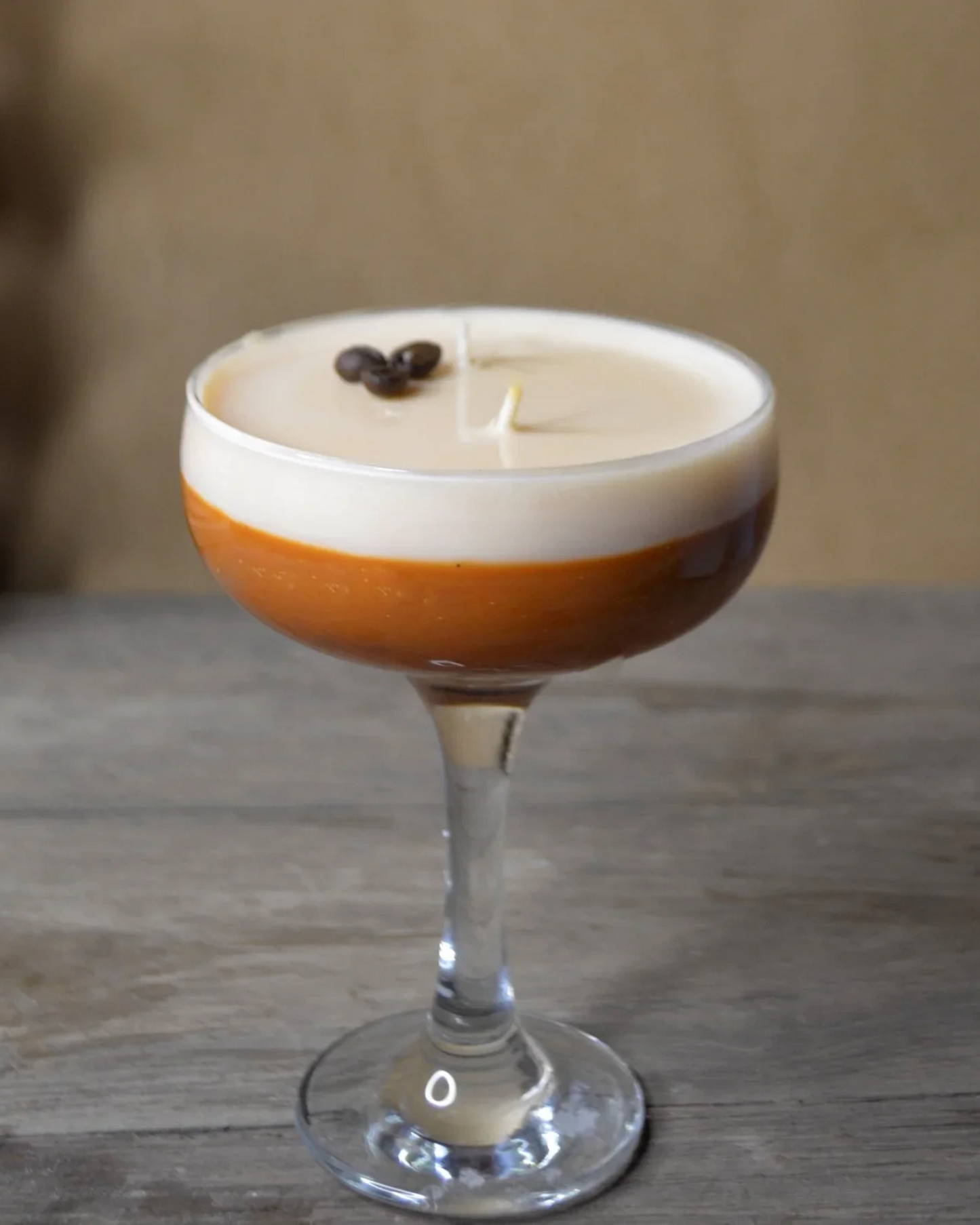 Espresso Martini cocktail-inspired coffee scented candle with bold, aromatic fragrance