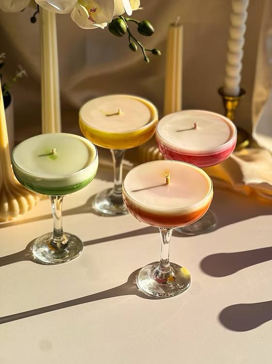 Handcrafted MARTINI Scented Candle in Saucer Glass