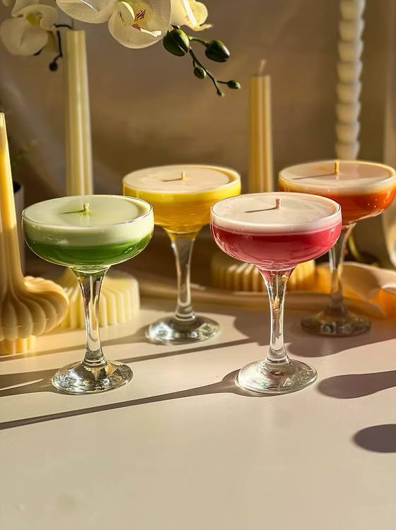 Handcrafted MARTINI Scented Candle in Saucer Glass