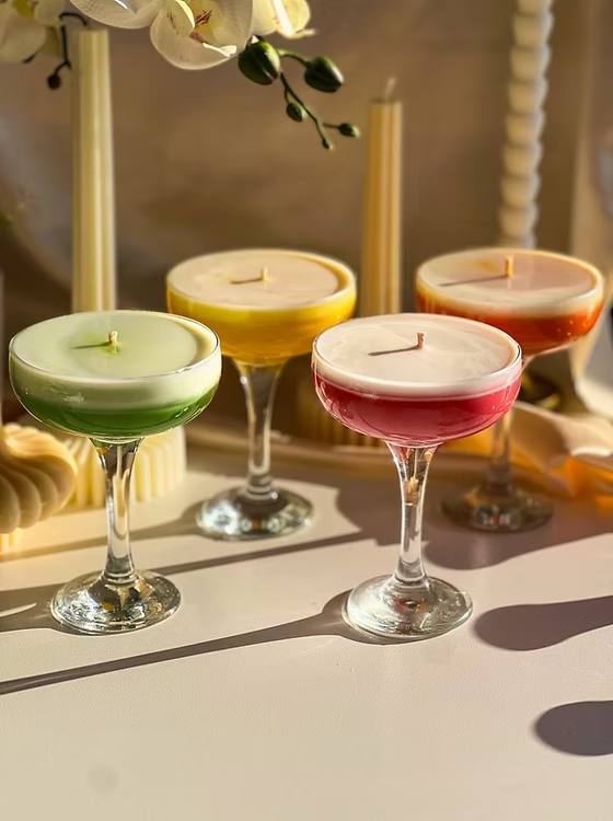 Handcrafted MARTINI Scented Candle in Saucer Glass