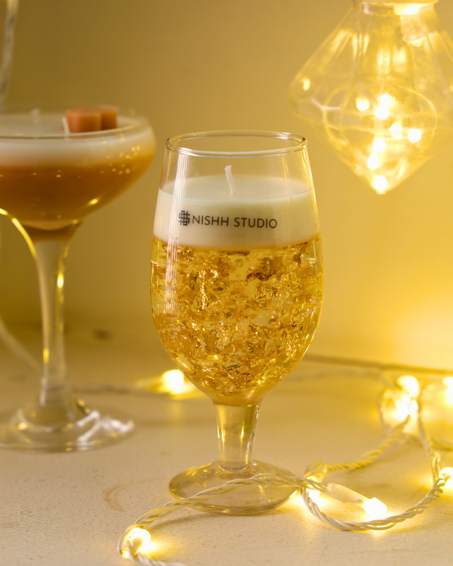 GOLDEN GLOW | Luxury Soy Wax Candle with Gold Leaf Accents