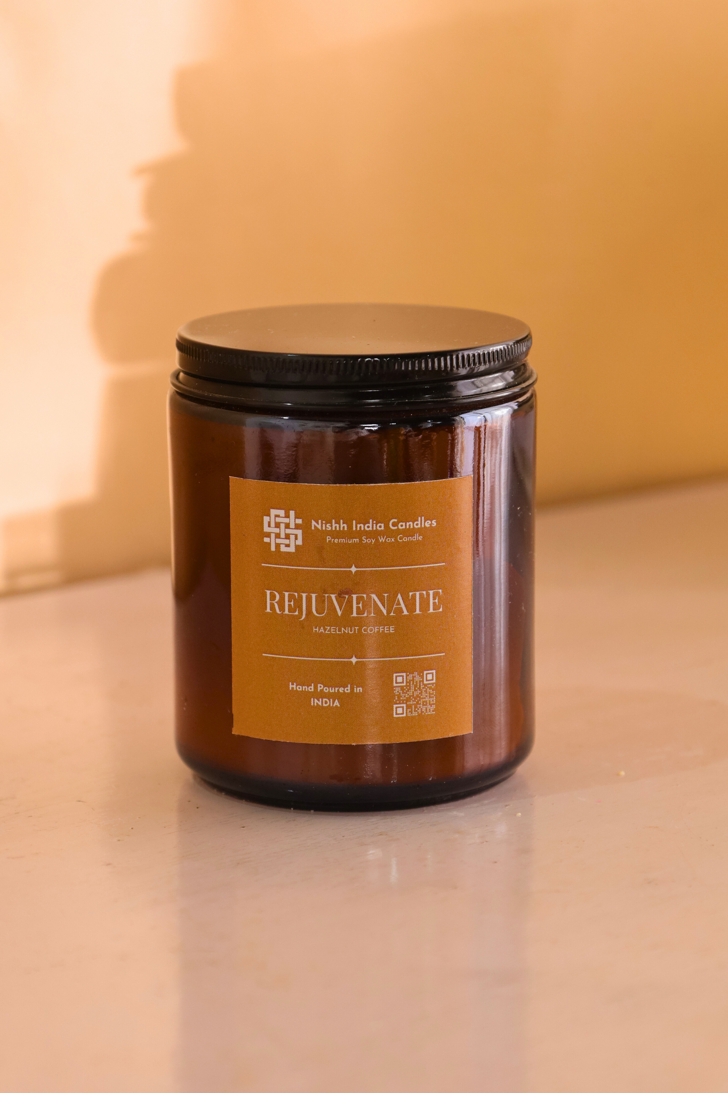 REJUVENATE | Amber Jar Handcrafted Candle in HAZELNUT COFFEE Fragnance