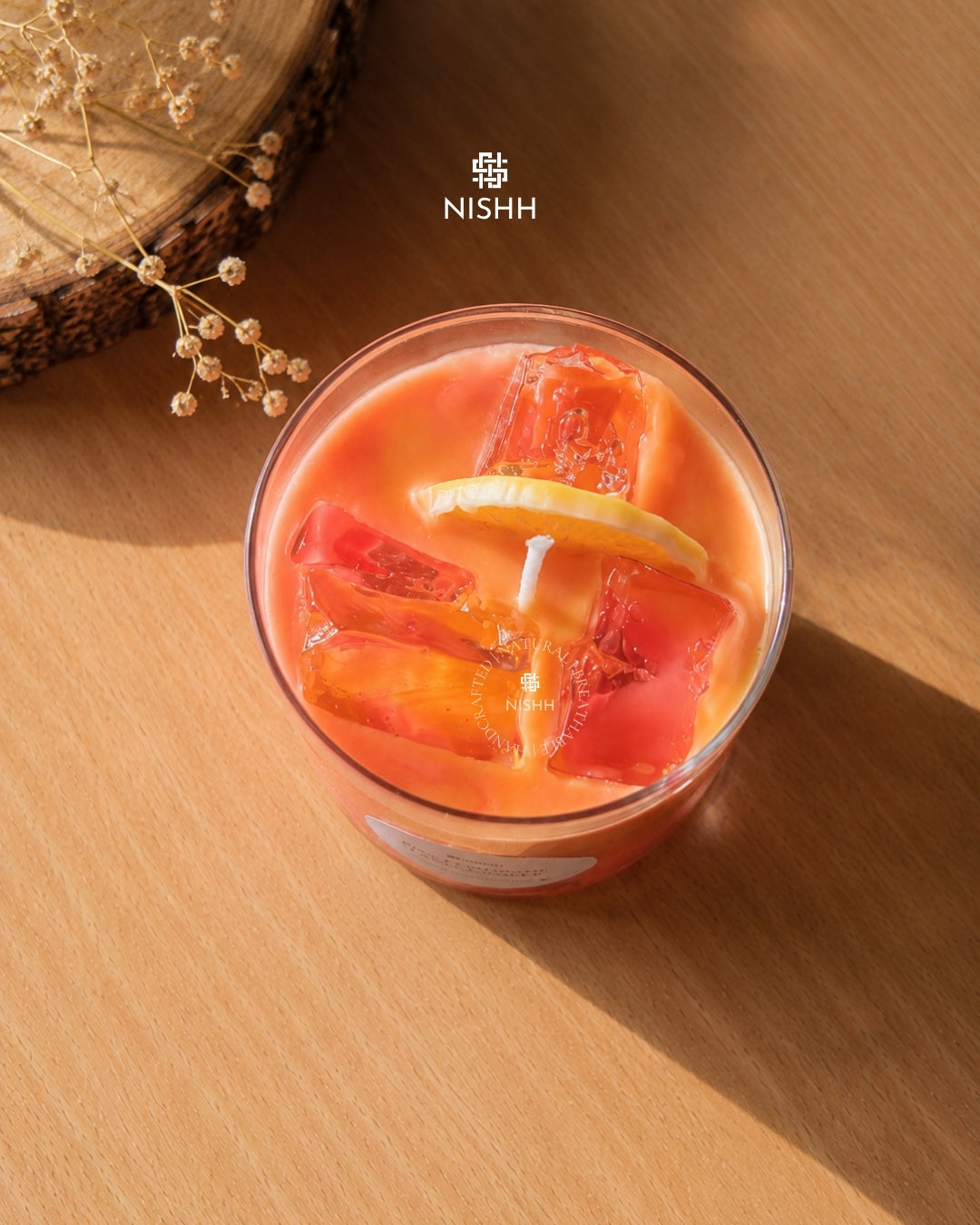 Pink lemonade iced latte candle