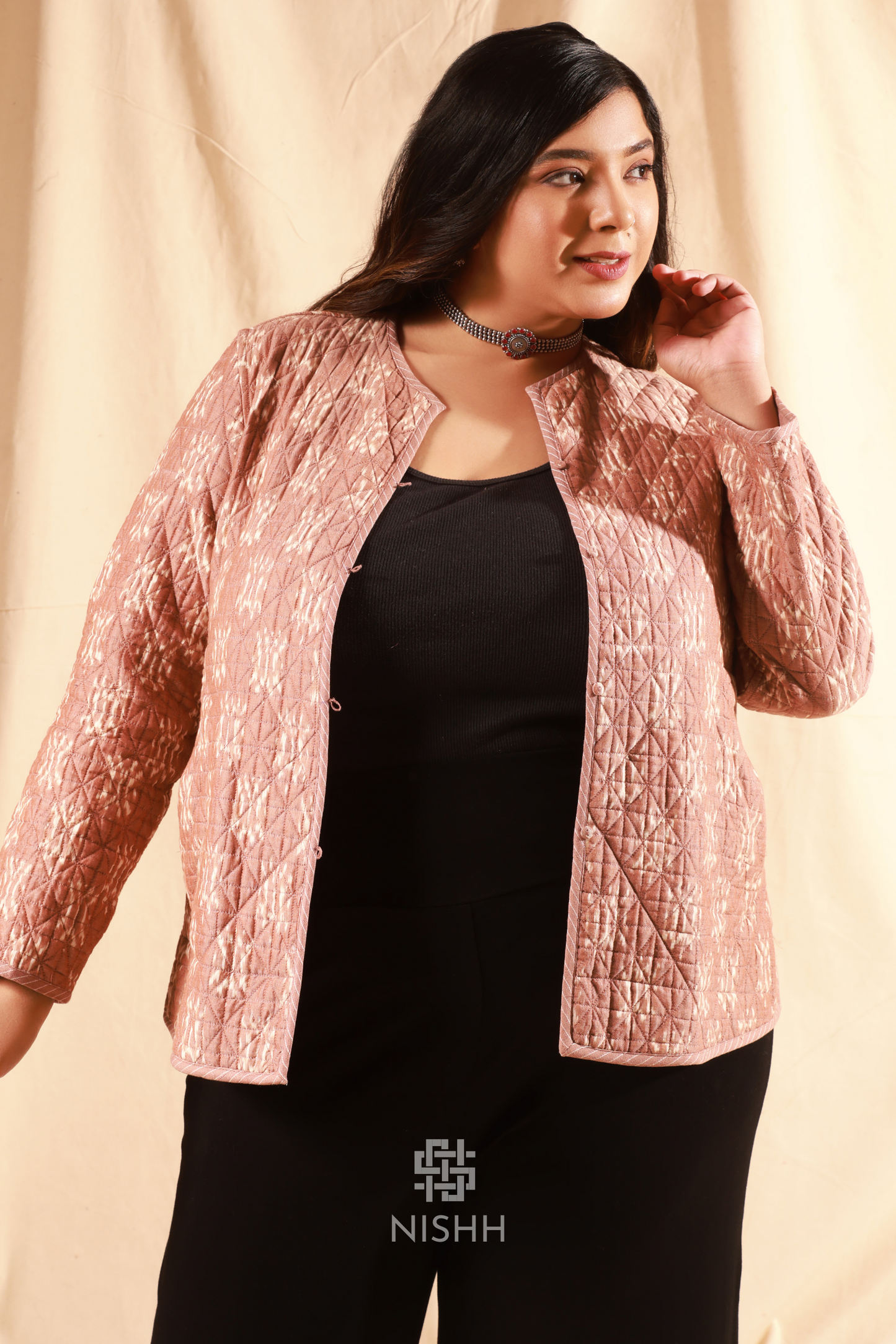 Patio - Elegant Reversible Silk Women’s Winter Jacket – Rose Pink