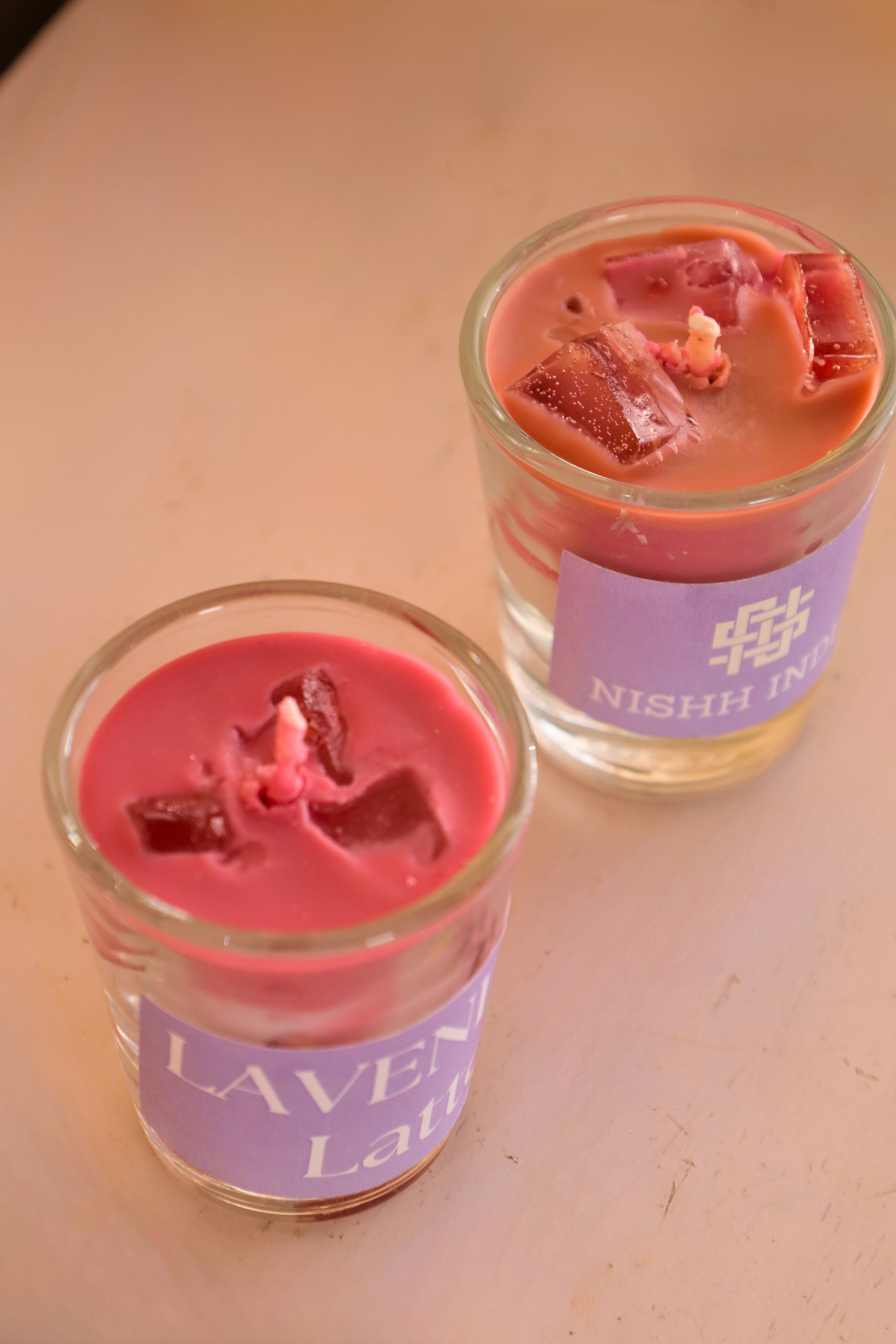 LAVENDER LATTE | Handcrafted Iced Coffee Scented Candle in Shot Glass - Set of 4