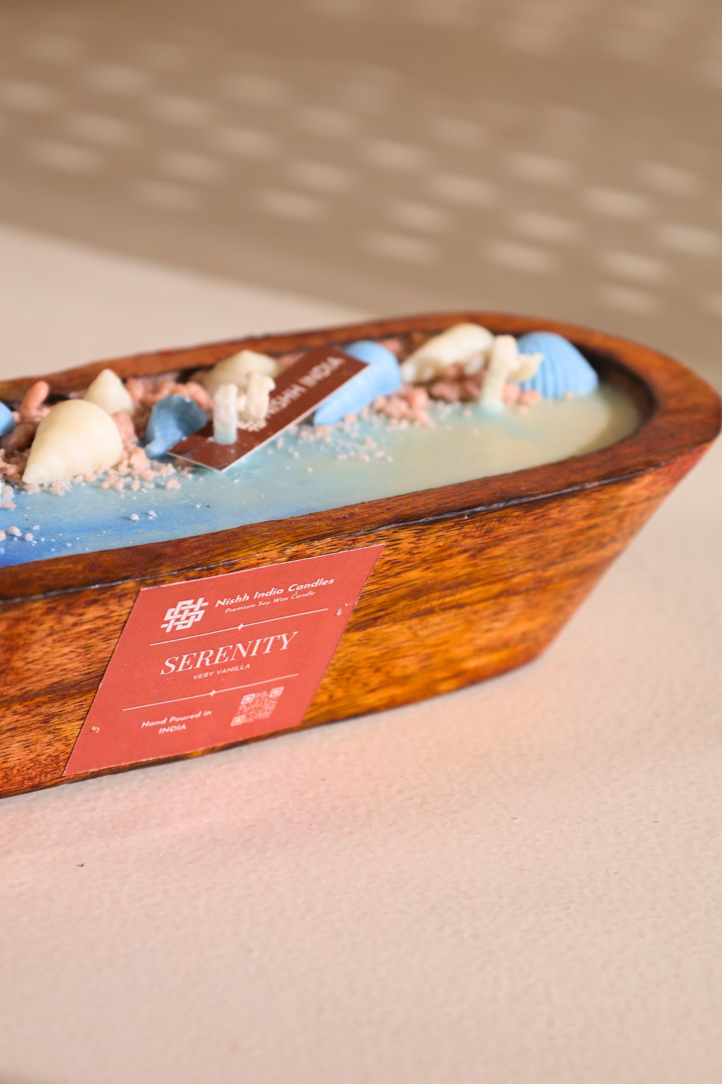 SAGAR | Ocean Inspired Wooden Bowl Candle | Very Vanilla