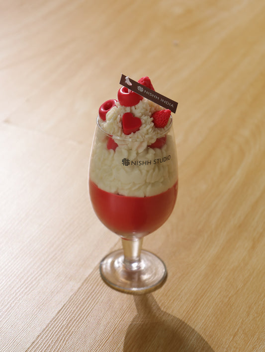 STRAWBERRY SUNDAE | Handcrafted Whipped strawberry Scented Candle