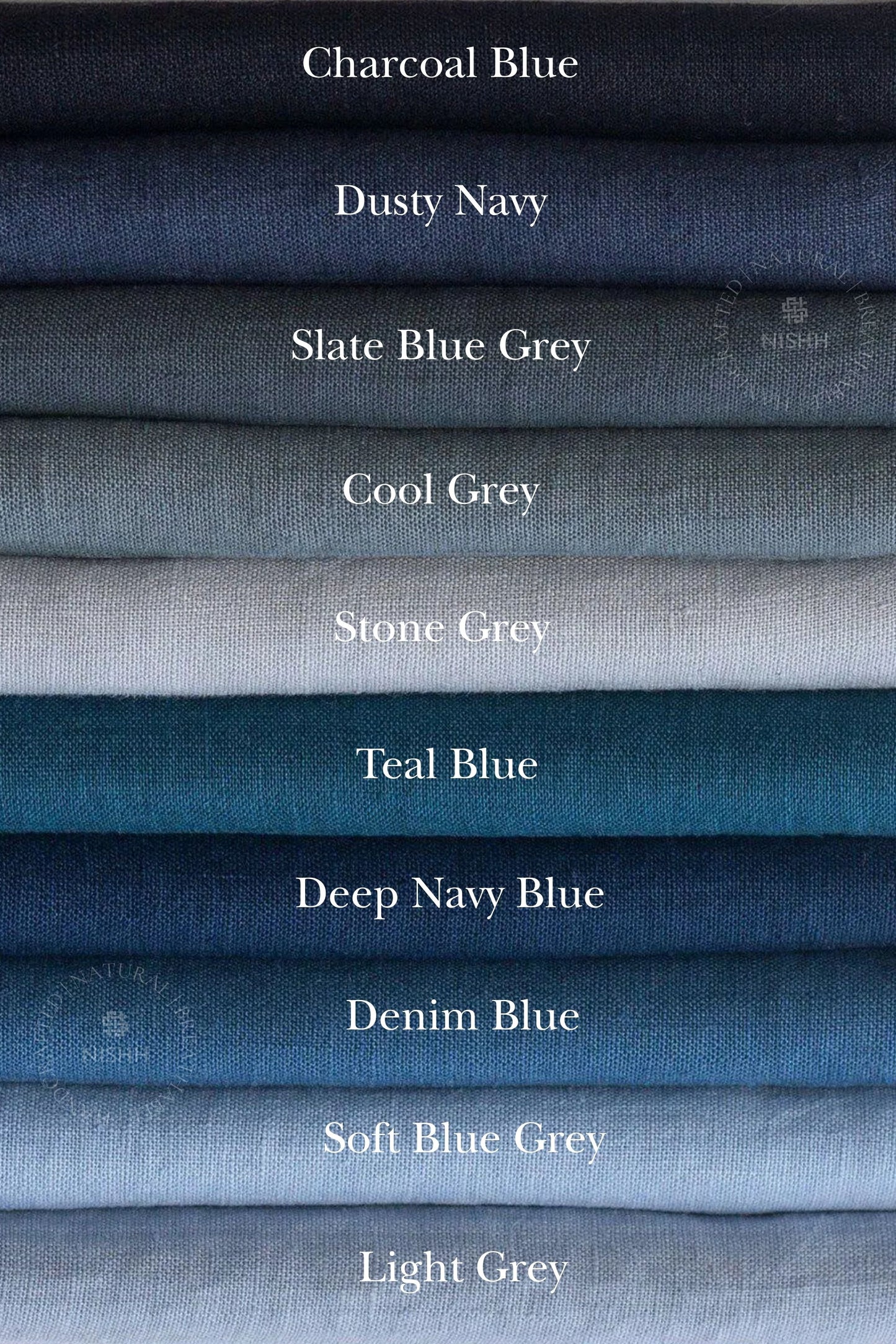 Natural linen fabric colour code swatch highlighting texture and shade for modern linen curtains and interior décor