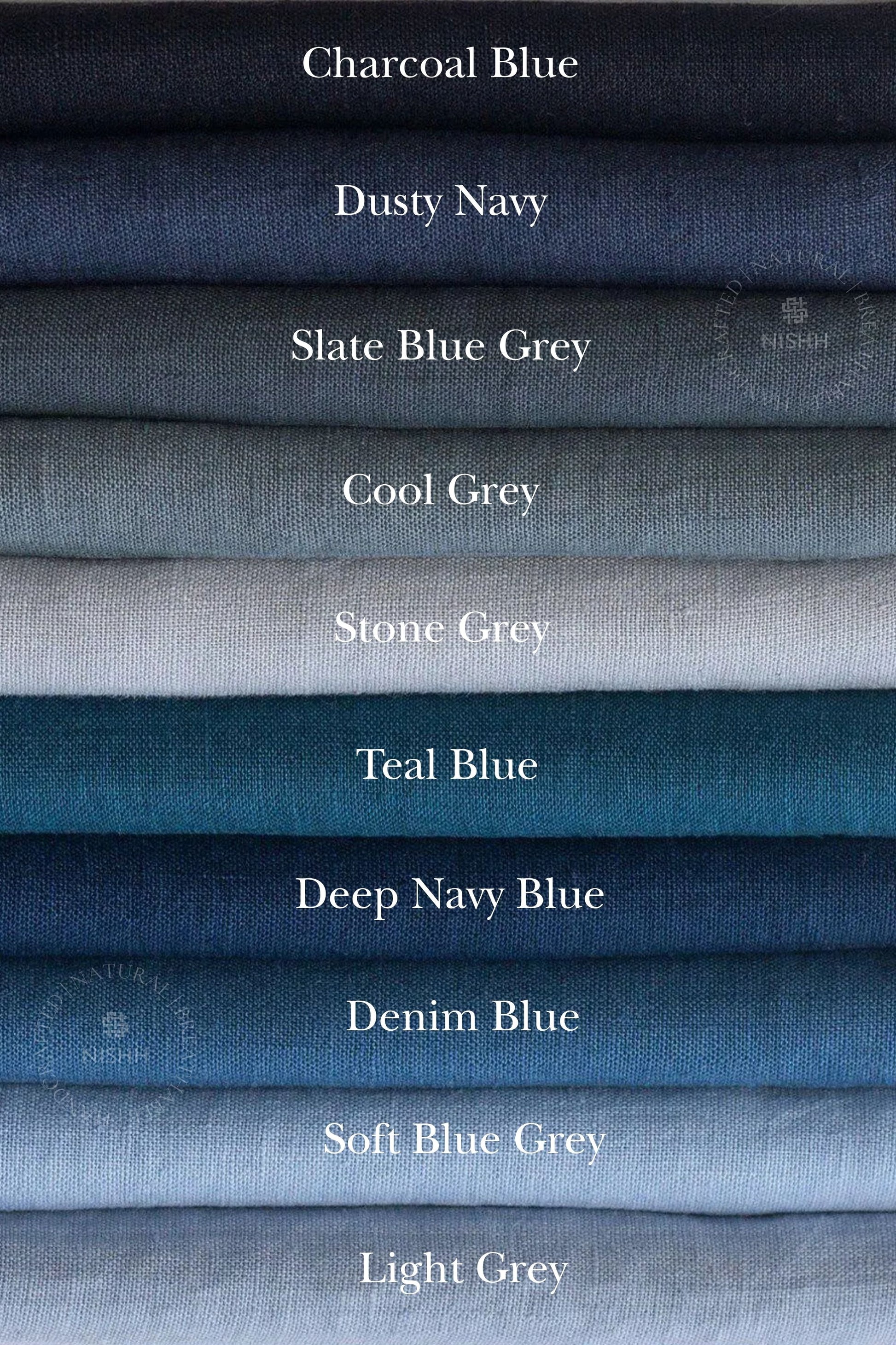 Natural linen fabric colour code swatch highlighting texture and shade for modern linen curtains and interior décor