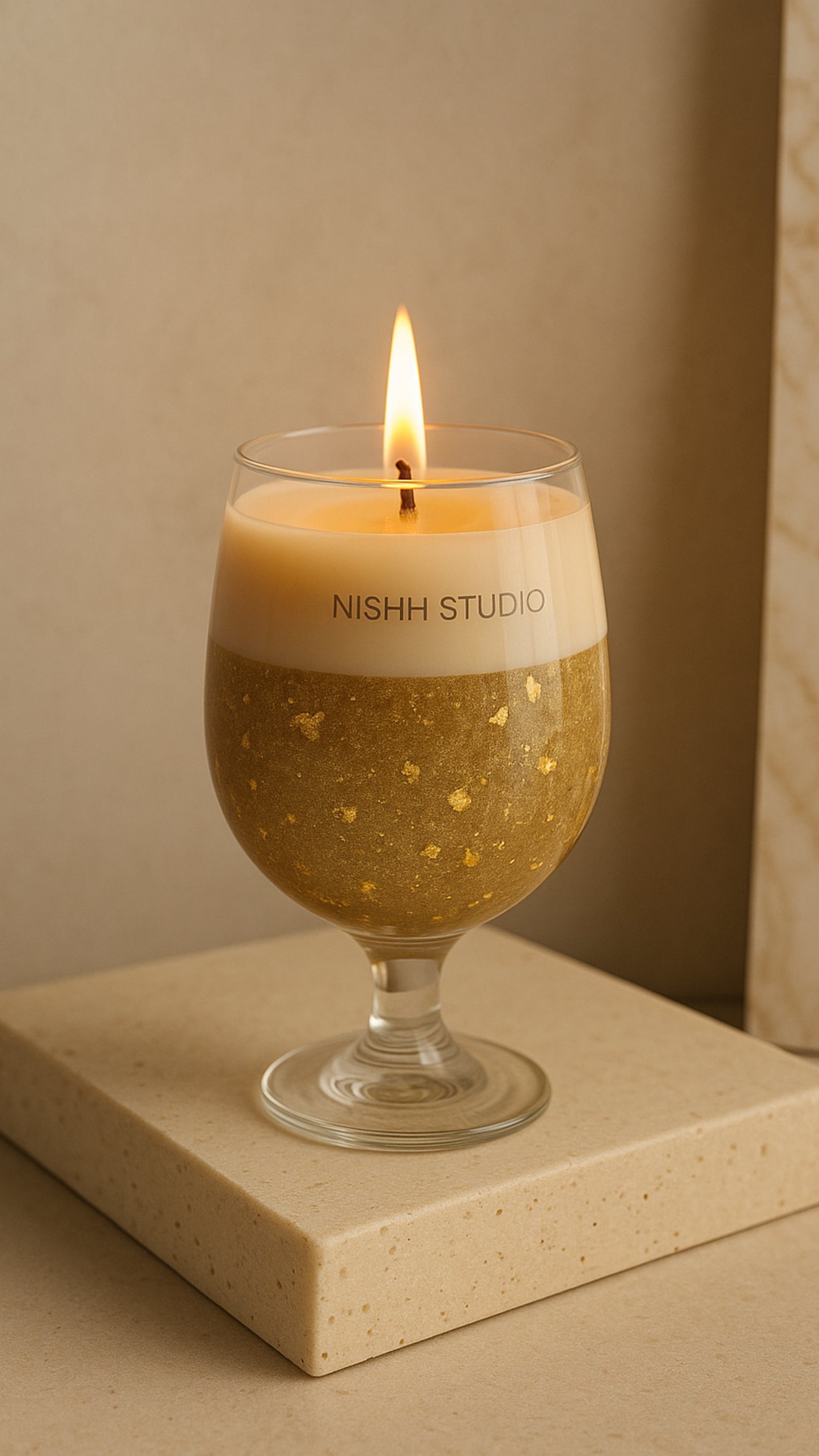 GOLDEN GLOW | Luxury Soy Wax Candle with Gold Leaf Accents