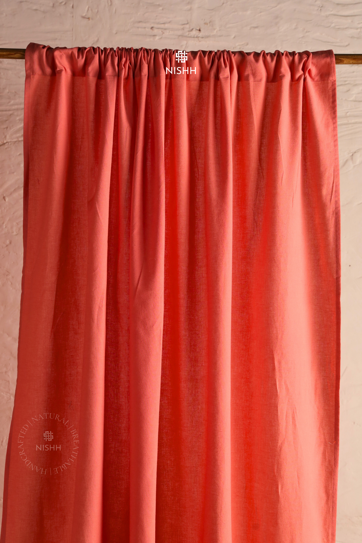 BALANCE | Linen Curtain – Two-Tone Natural Linen Rod Pocket Curtain | Single Panel