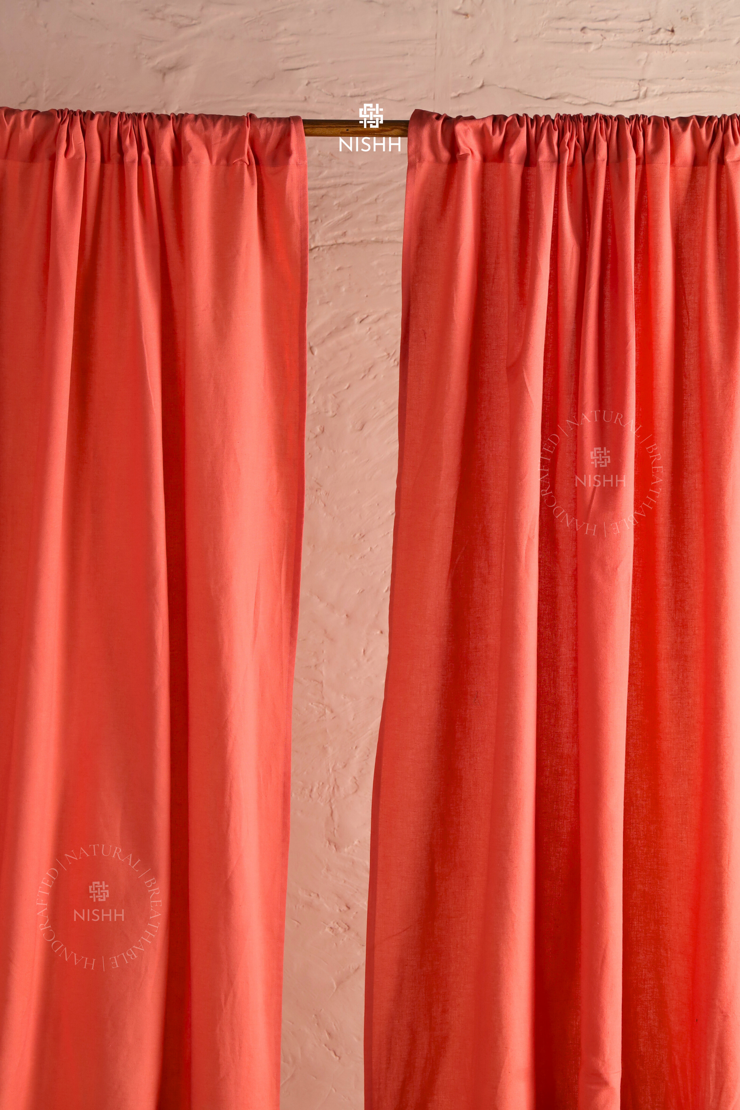 BALANCE | Linen Curtain – Two-Tone Natural Linen Rod Pocket Curtain | Single Panel