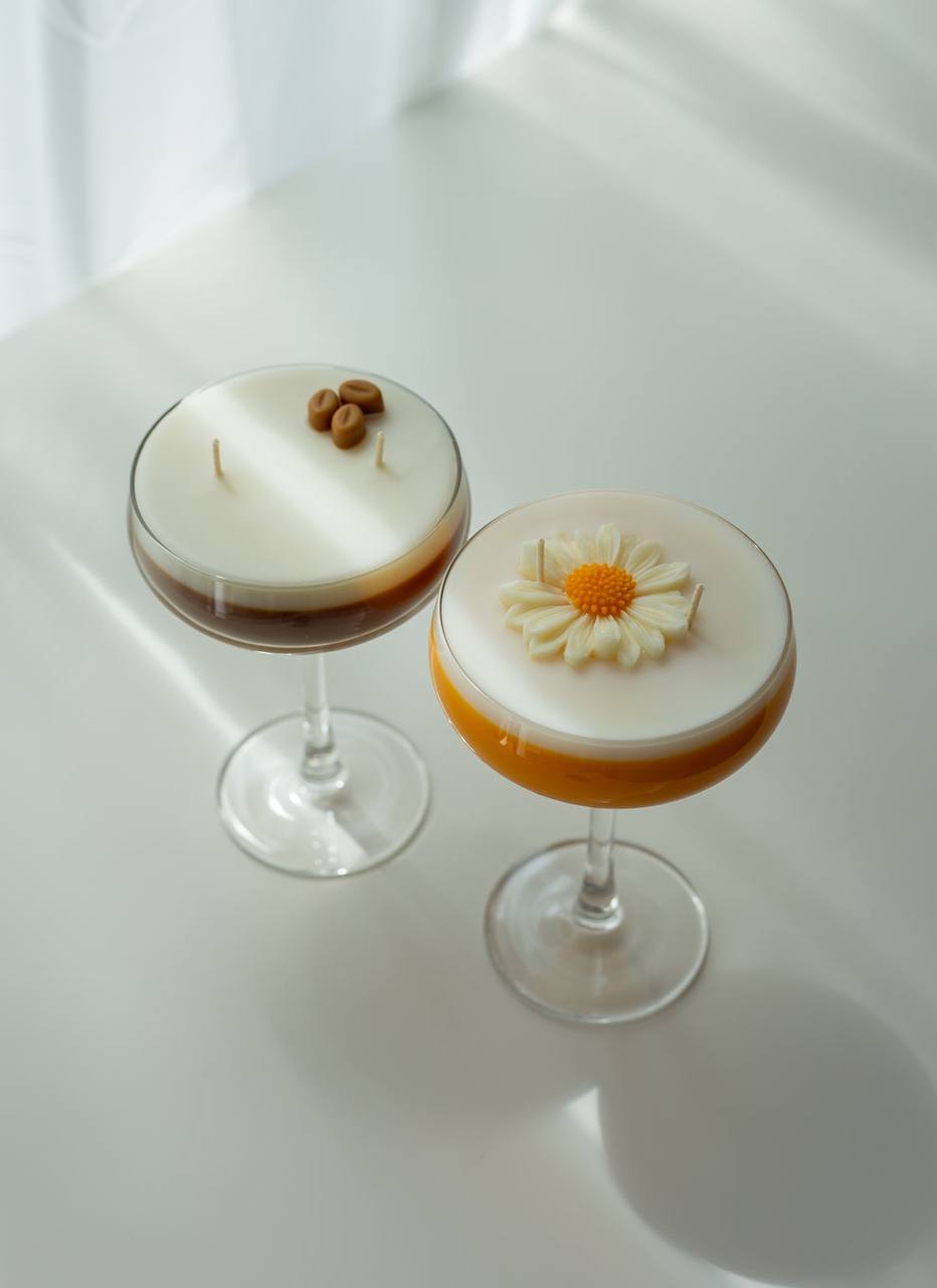 Cocktail Bundle – Espresso and Passionfruit Martini Candles front view