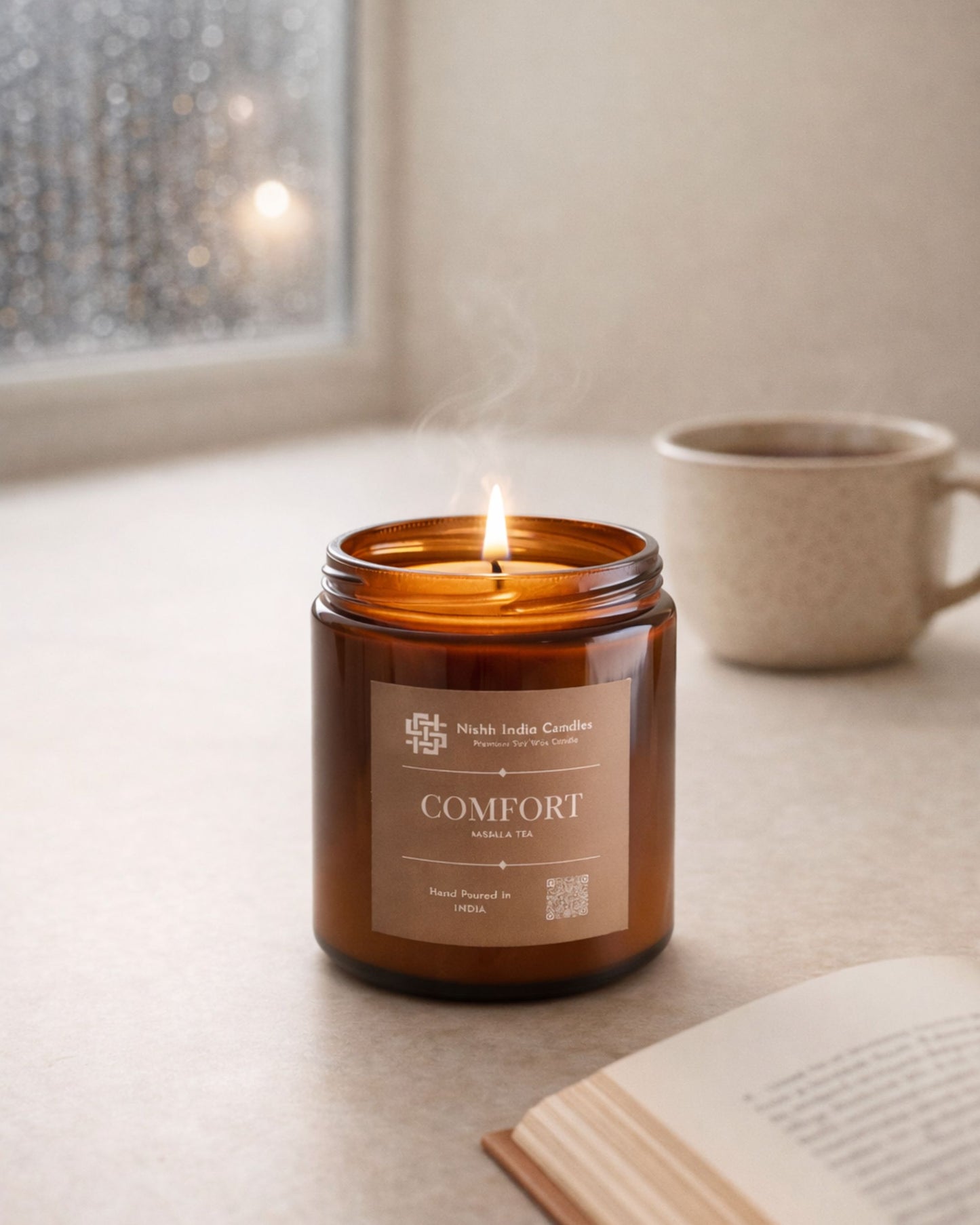 COMFORT | Amber Jar Handcrafted Candle in Masala Chai Fragnance