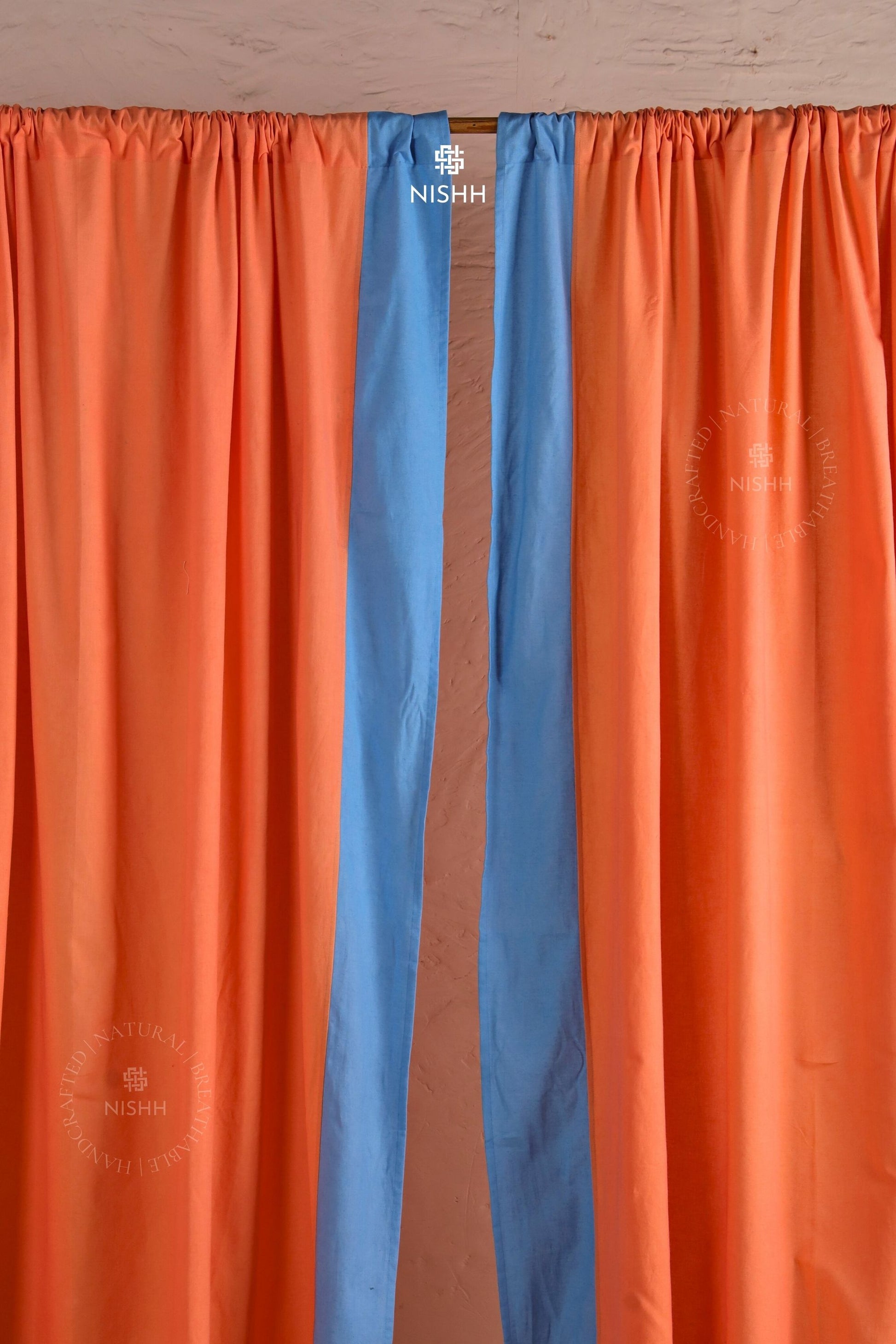 Rod pocket hanging style linen curtain in hazel colour