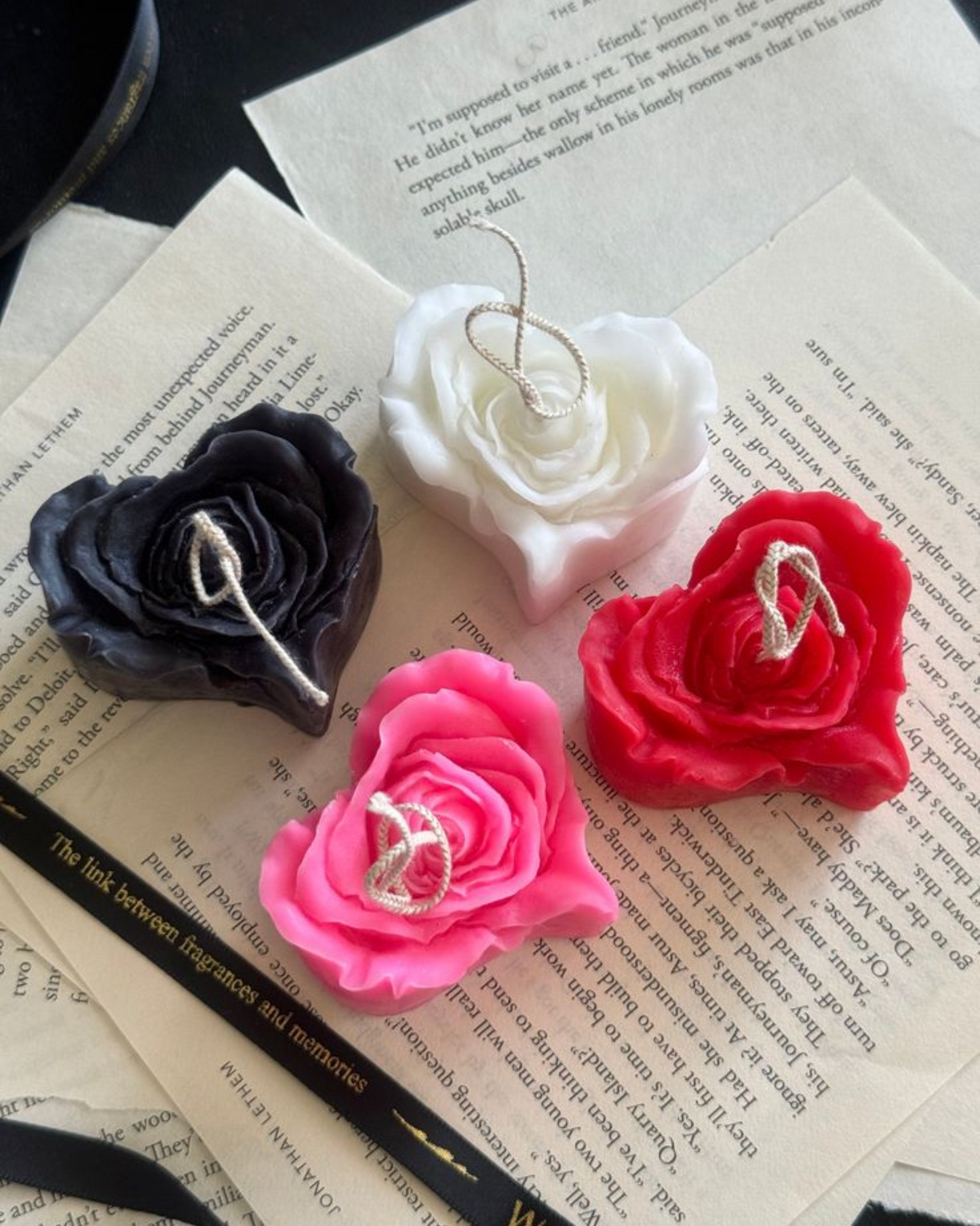 Luxury home fragrance rose petal candle set