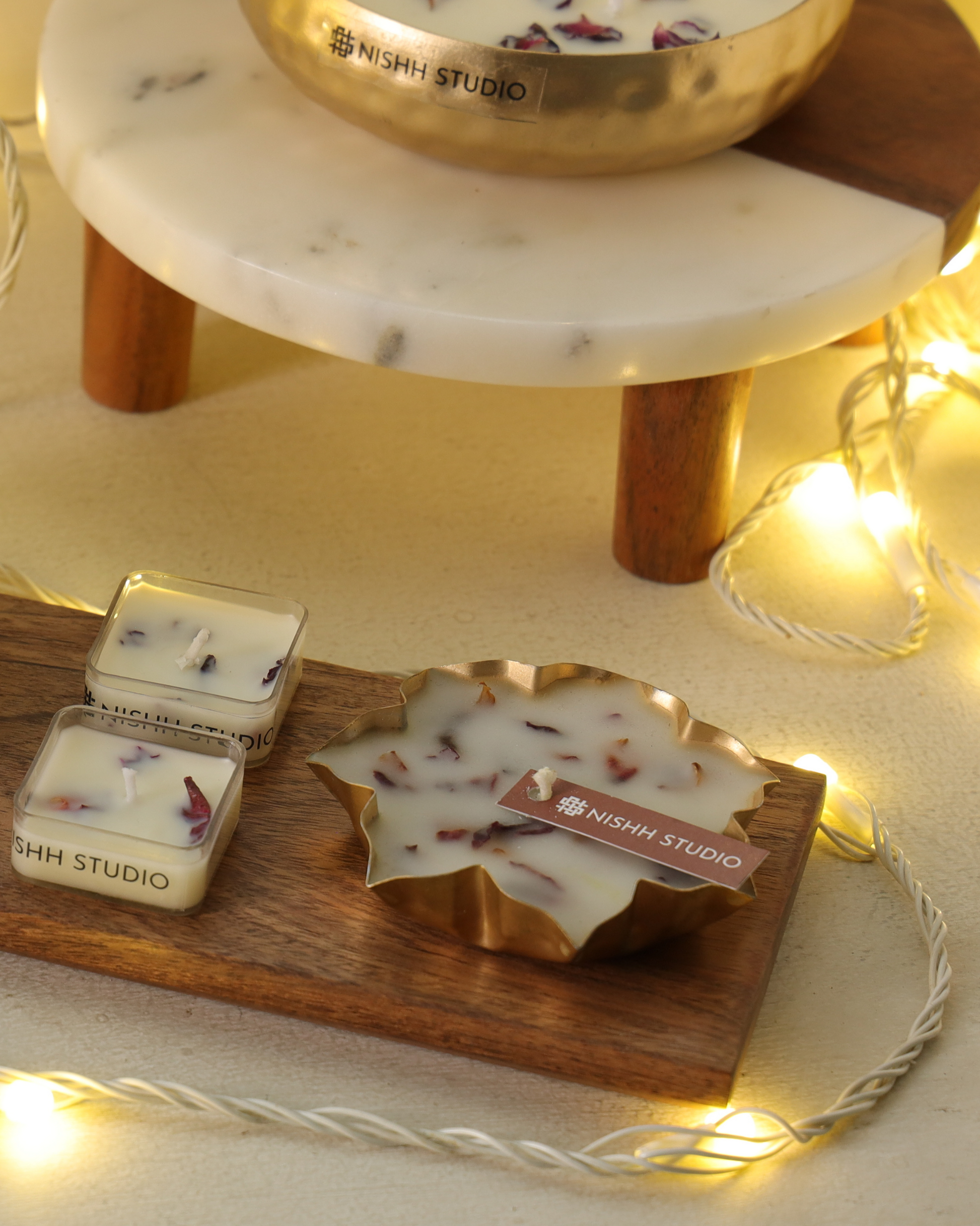 Luxury lotus petal urli candle – perfect for Diwali gifting, weddings, and return hampers.