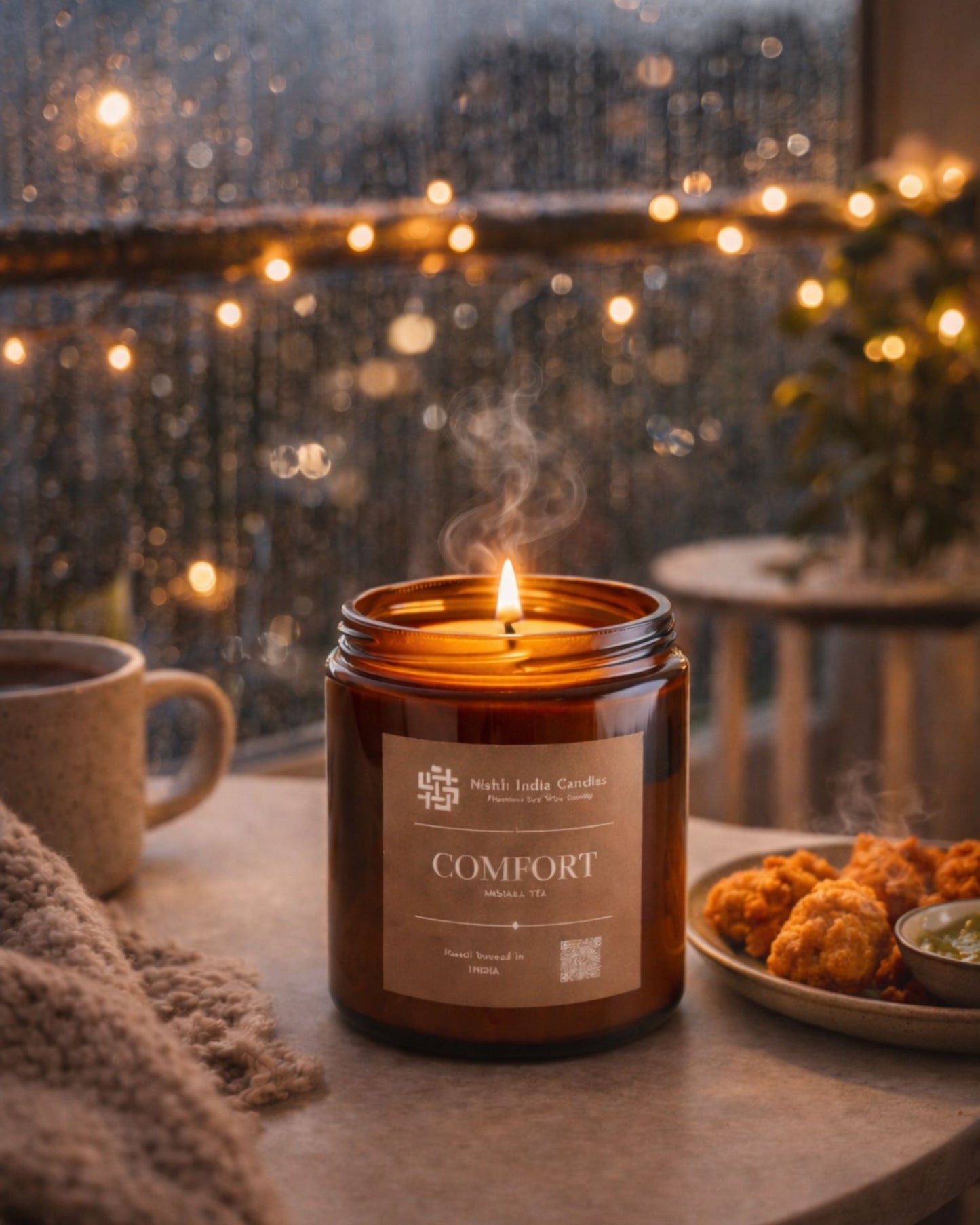 COMFORT | Amber Jar Handcrafted Candle in Masala Chai Fragnance