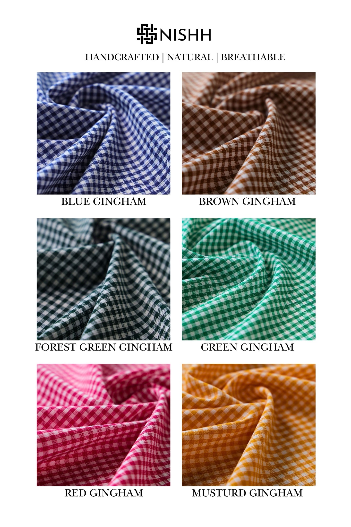 Close-up of blue gingham cotton fabric texture for curtains